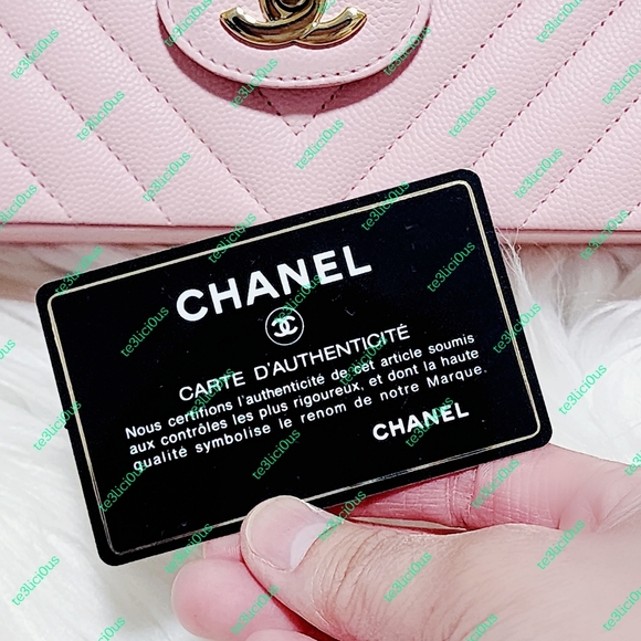 CHANEL 21s CHEVRON CAVIAR SAKURA PINK CLASSIC SMALL FLAP BAG - Picture 12 of 15